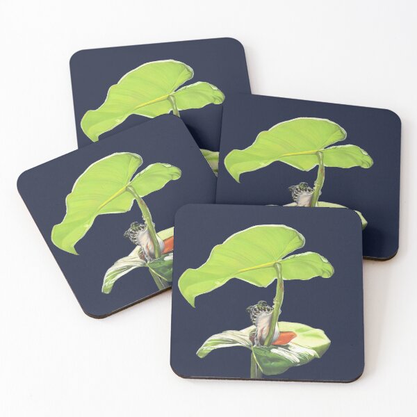 Item preview, New Dawn Frog art dark blue background designed and sold by IslesArt.