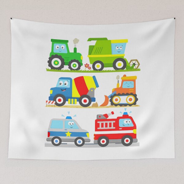 Item preview, Vehicle Design Tractor Truck Firetruck Police Car Kids Toddler designed and sold by samshirts.