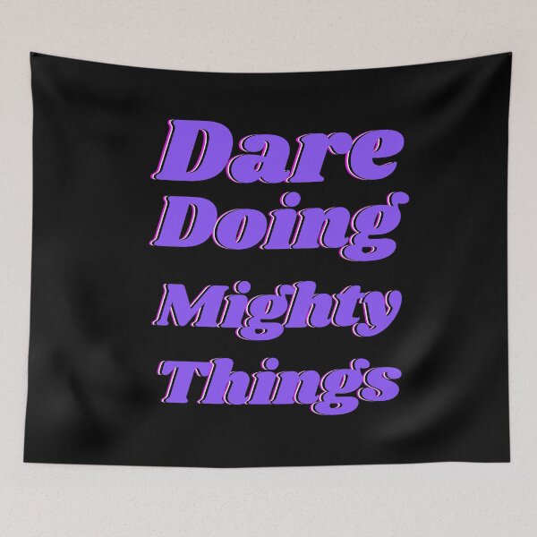 Item preview, Dare doing mighty things in purple text with a glitch designed and sold by AnnaBBS.