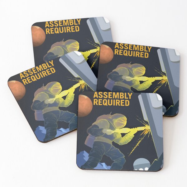 Item preview, Vintage Assembly Required to Build Our Future on Mars and its Moons NASA Retro Style  Emblem designed and sold by kawrdesigns.