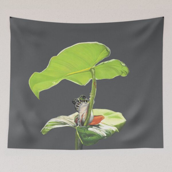 Item preview, New Dawn Frog art grey background designed and sold by IslesArt.