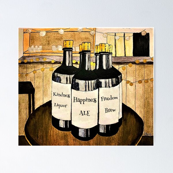 Item preview, Happiness Kindness Freedom Drinks designed and sold by JeysArtDesign.