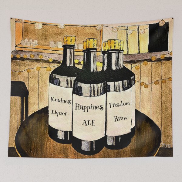 Item preview, Happiness Kindness Freedom Drinks designed and sold by JeysArtDesign.