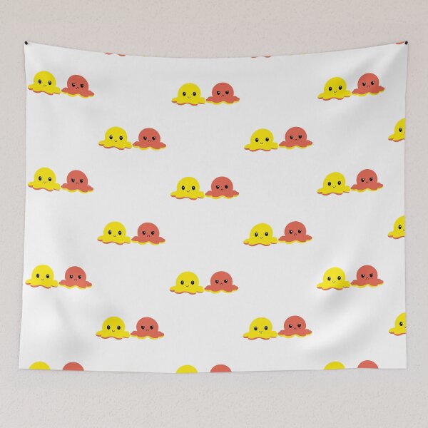 Item preview, Mad/Happy Red/Yellow Octopus Plush designed and sold by tbcalligraphy.