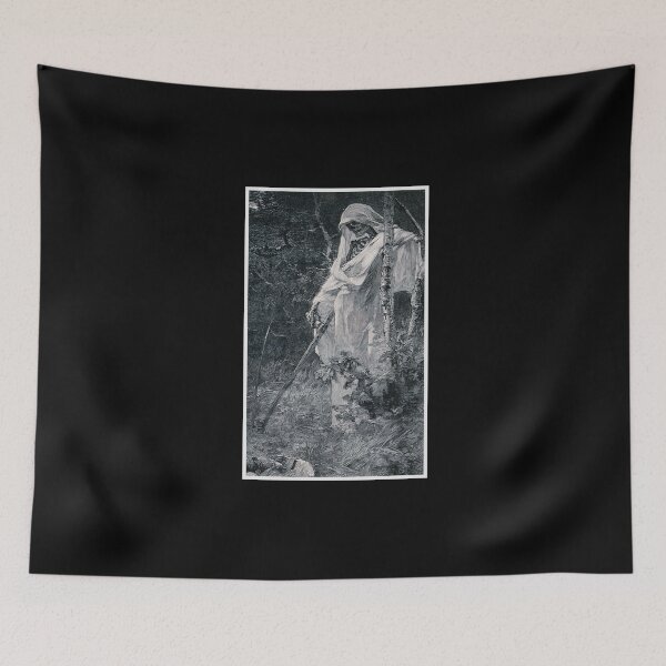 Item preview, Death And The Woodcutter Leon Augustin Occult Illustration designed and sold by A-Fashion.