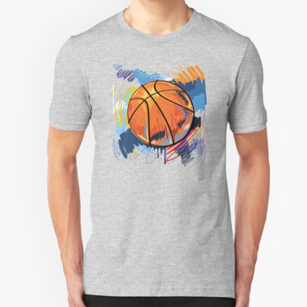 Basketball graffiti art Slim Fit T-Shirt