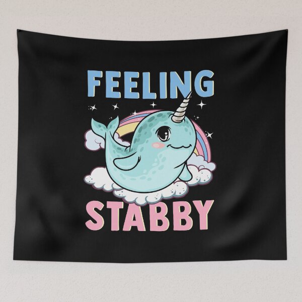 Item preview, Funny Feeling Stabby Cute Narwhal Horned Whale Pun designed and sold by perfectpresents.