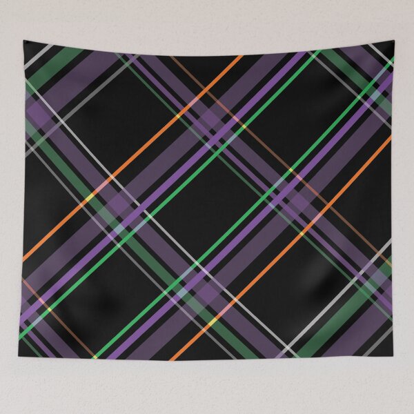 Item preview, Purple, orange and green plaid diagonal line pattern designed and sold by BLMcreations.