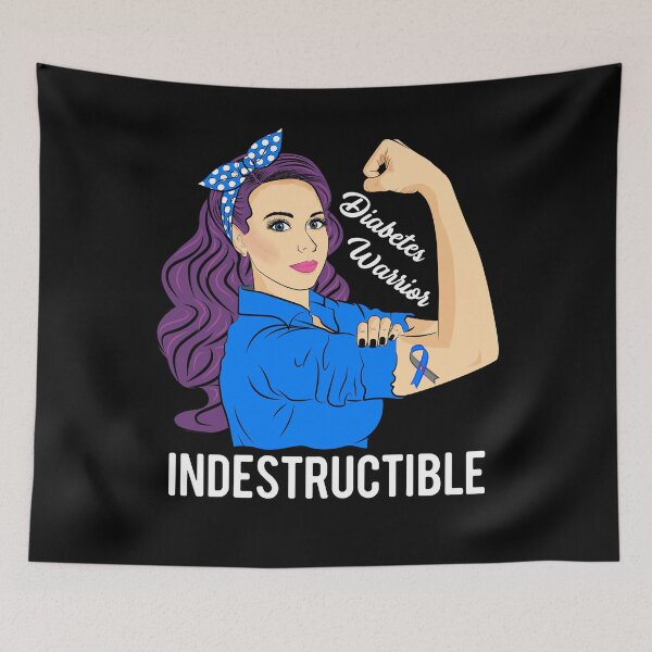 Item preview, Diabetes Warrior Indestructible Diabetic Awareness Support designed and sold by ZNOVANNA.