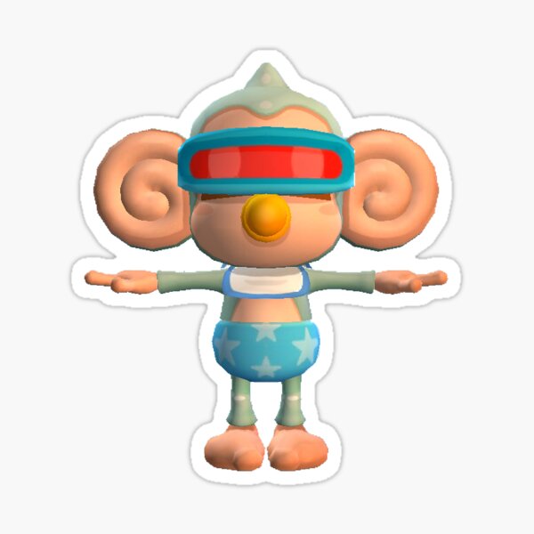 Super Monkey Ball Baby T Pose Sticker For Sale By Zesiz Redbubble