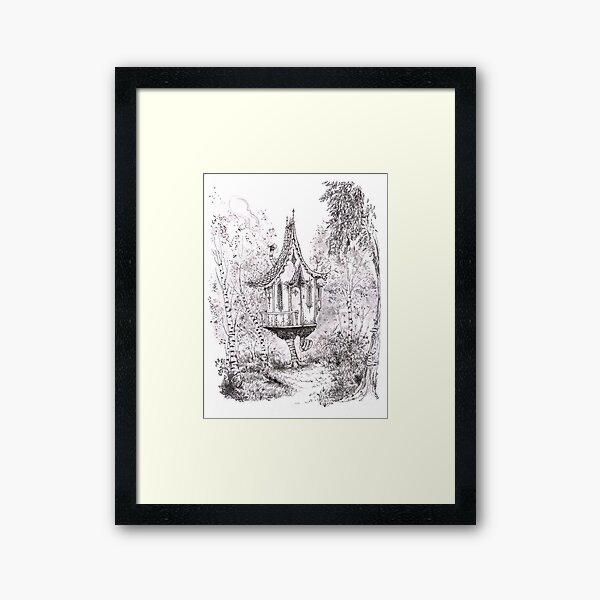 Baba Yaga's House on Chicken Legs Framed Art Print