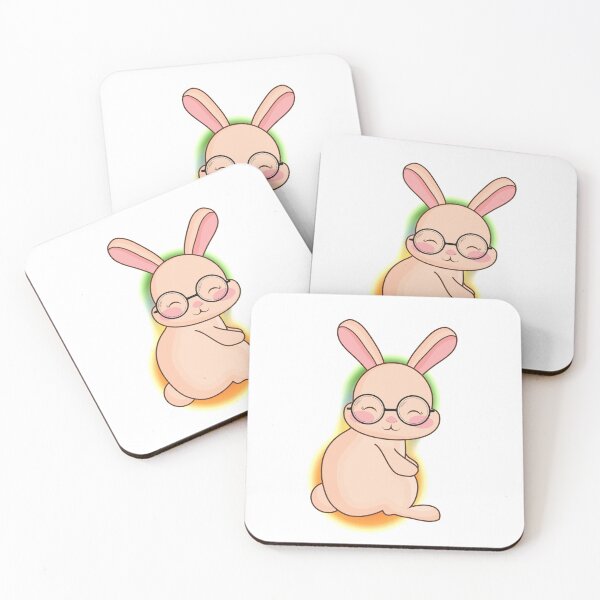 Item preview, Bunny With Round Glasses - Cute designed and sold by BaldingSnail.