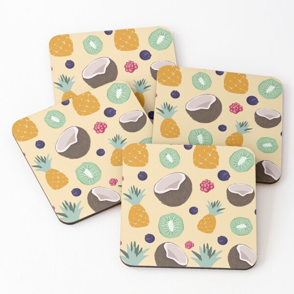 Item preview, Pattern with coconuts, pineapples, kiwis and berries designed and sold by Aksena.