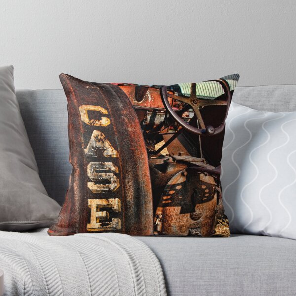Case Antiquated Tractor Throw Pillow