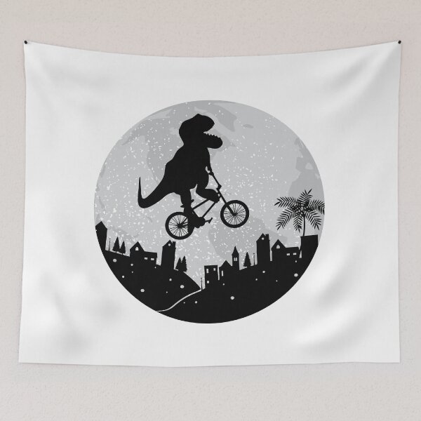 Item preview, A dinosaur riding a bicycle in the sky designed and sold by MissyCloud.