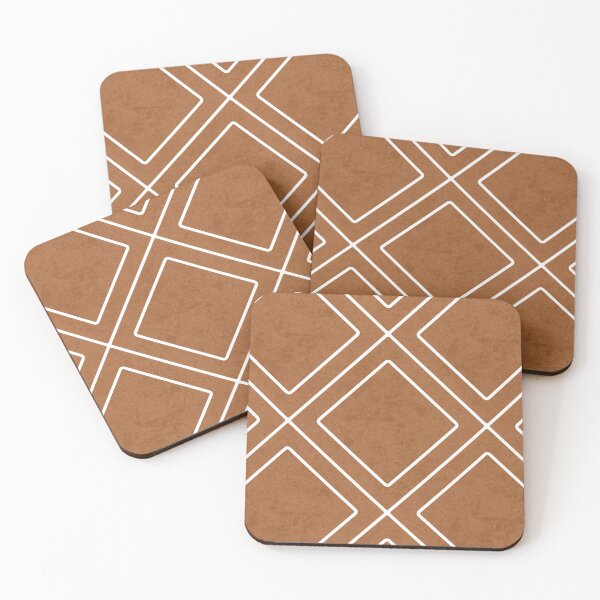 Item preview, DESIGNER SQUARE LINES BROWN LEATHER LOOK, BY SUBGIRL designed and sold by SUBGIRL.