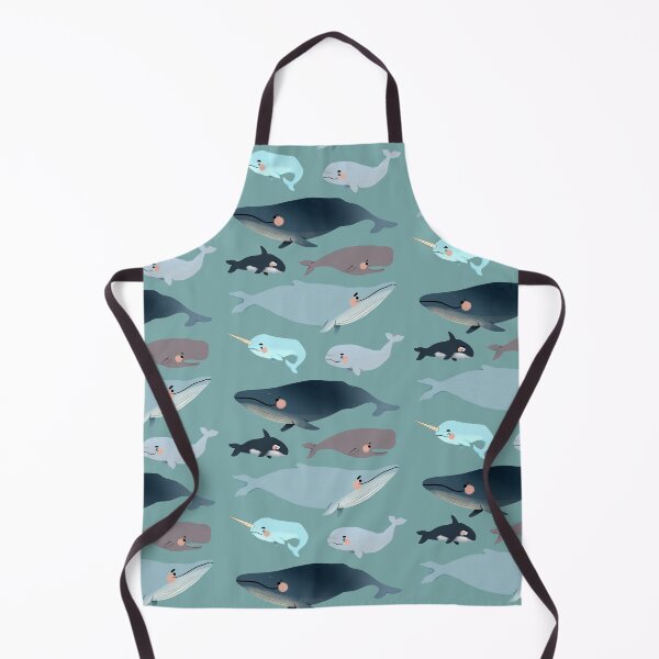 Item preview, Whales - Cute Blue and Green Animal Illustration Pattern designed and sold by TheRainbowRoom.