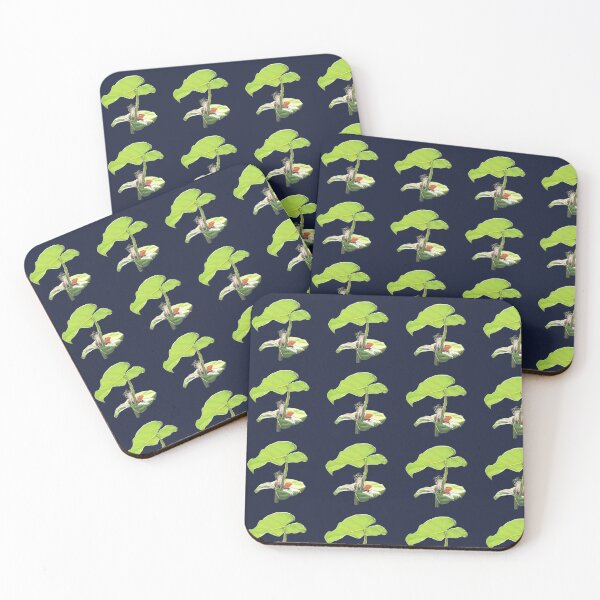 Item preview, New Dawn Frog pattern dark blue background designed and sold by IslesArt.
