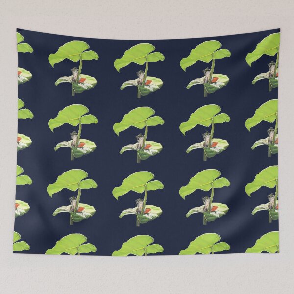 Item preview, New Dawn Frog pattern dark blue background designed and sold by IslesArt.