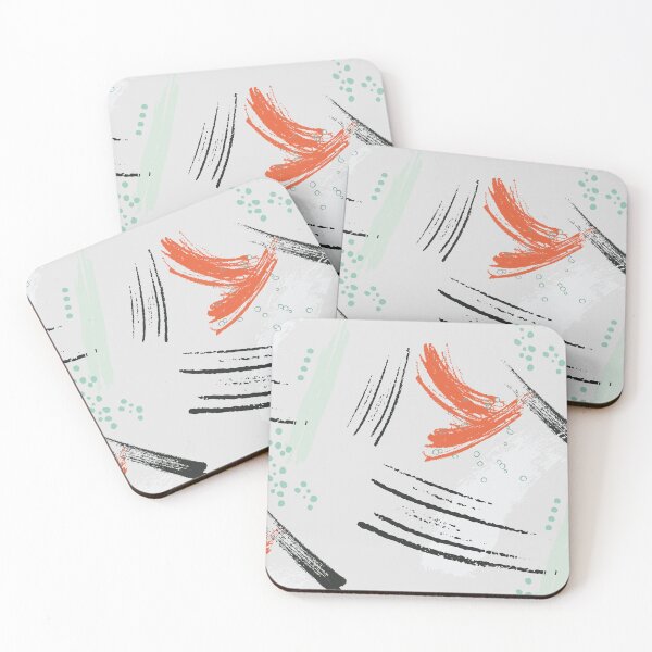 Item preview, Abstract mint orange print designed and sold by Milatoo.