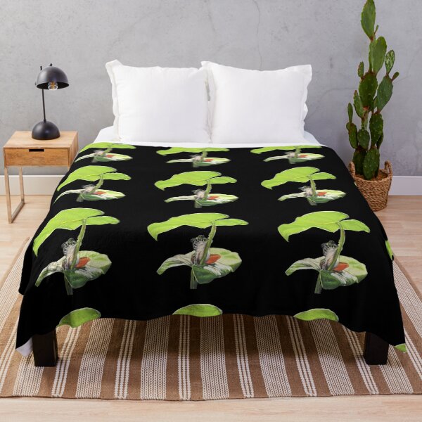 Item preview, New Dawn Frog pattern black background designed and sold by IslesArt.