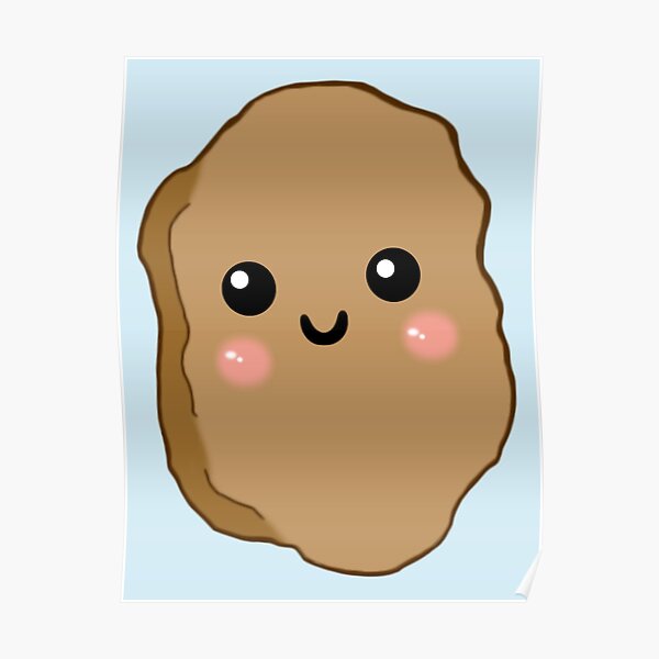 "kawaii chicken nugget" Poster for Sale by laranapancakes Redbubble