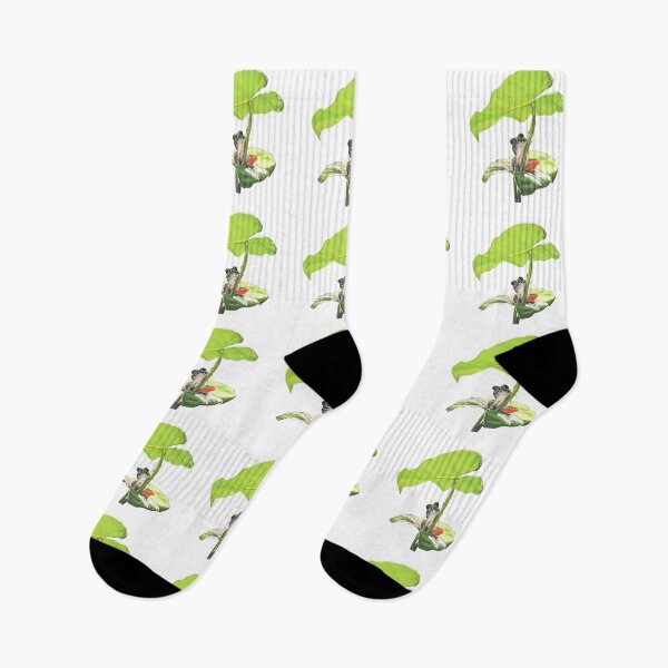 Item preview, New Dawn Frog pattern white background designed and sold by IslesArt.