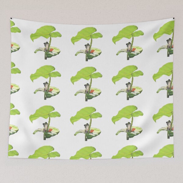 Item preview, New Dawn Frog pattern white background designed and sold by IslesArt.