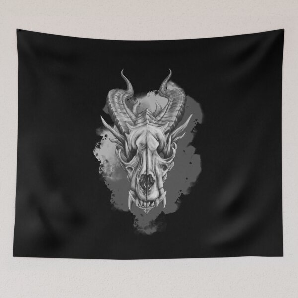Item preview, Black & White Dragon Skull & Smoke designed and sold by DiiMotion.