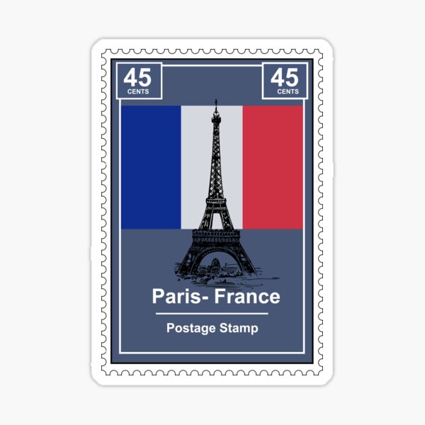 Cotton Fall in Love With Paris France French Postage Stamps Travel