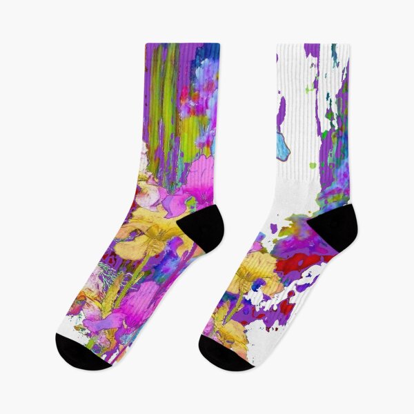 Item preview, ARTISTIC MODERN ART PURPLE IRIS FLOWER GARDEN ABSTRACT ART designed and sold by sharlesart.