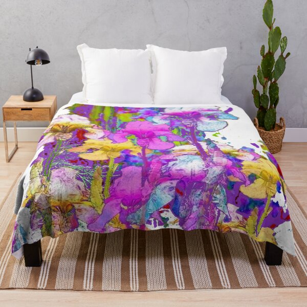 Item preview, ARTISTIC MODERN ART PURPLE IRIS FLOWER GARDEN ABSTRACT ART designed and sold by sharlesart.