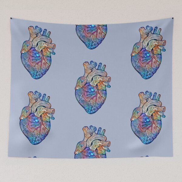 Item preview, Colorfull human heart, mosaic seabed, anatomy art, illustration human heart designed and sold by Collagedream.