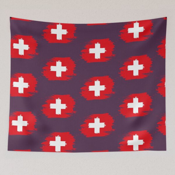 Artikelvorschau, Schweiz Flagge, Schweizer Vintage Distressed Shirt entworfen und verkauft von Tanysl.