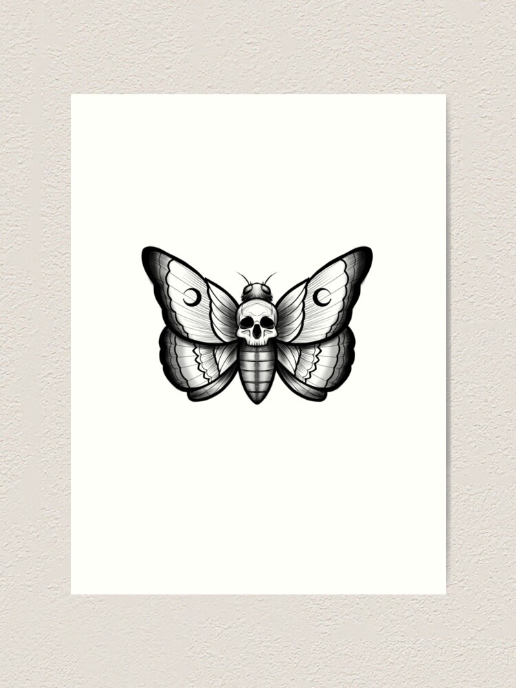 Death head moth, blackwork, moon, linework, tattoo style Death head moth, blackwork, moon, linework, tattoo style