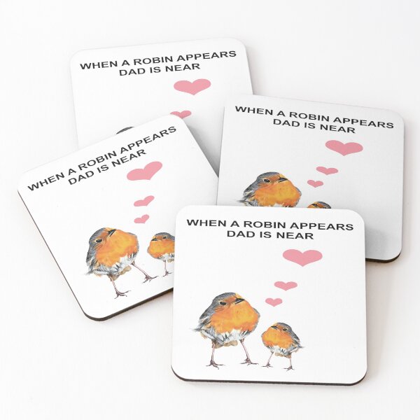 Item preview, When a Robin appears Dad is near - 2 Robin Redbreast -  2 Red Robin - Dad condolence - Dad sympathy - Dad memorial designed and sold by IslesArt.