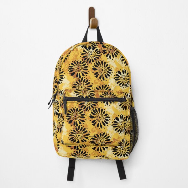 Item preview, sunflowers pattern in black and golden yellow designed and sold by rysunki-malunki.