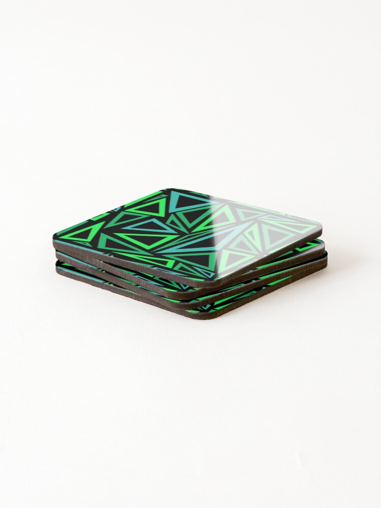 Thumbnail 4 of 5, Coasters (Set of 4), Evergreen Triangular Pattern designed and sold by palaco210.