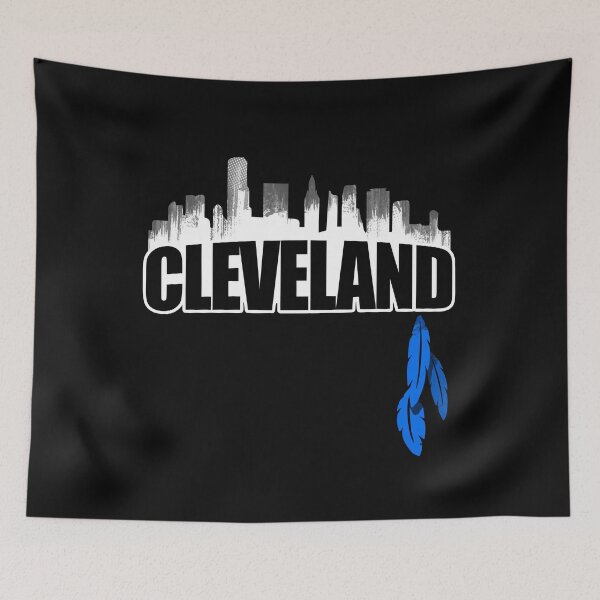 Item preview, Black White Cleveland Ohio Skyline Distressed Vintage Silhouette Cle Oh Cityscape Architecture  designed and sold by WillPowerApp.