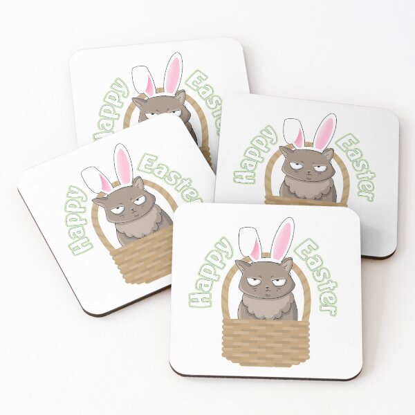 Item preview, Funny Grumpy Happy Easter Bunny Kitty Cat designed and sold by LeGND.