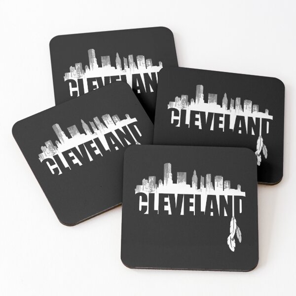 Item preview, Black White Cleveland Ohio Skyline Distressed Vintage Silhouette Cle Oh Cityscape Architecture  designed and sold by WillPowerApp.