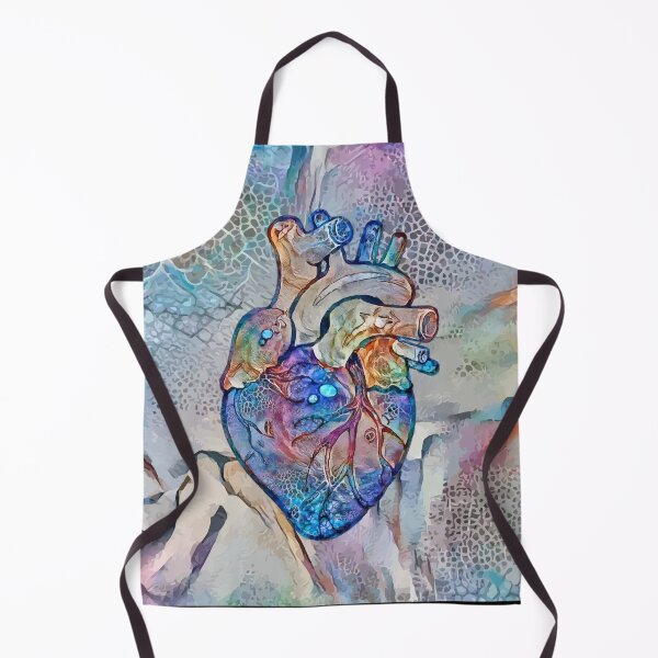 Item preview, Human heart illustration, mosaic seabed colorfull, anatomy art designed and sold by Collagedream.