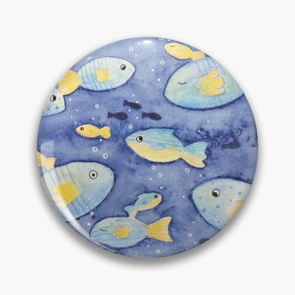 Blue and Orange Funny Fish Pin