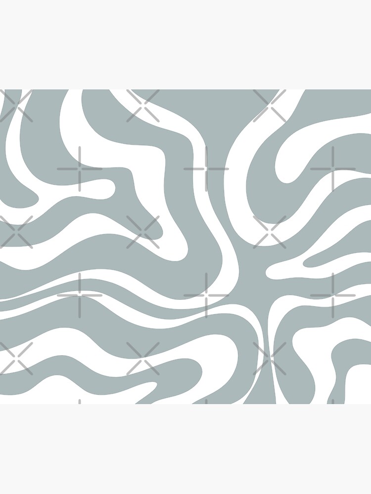 Retro Liquid Swirl Abstract in Black and Almond Cream Bath Mat by  Kierkegaard Design Studio