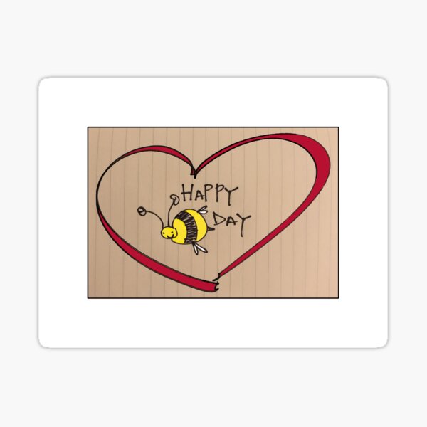 HAPPYBEEDAY HEART Sticker