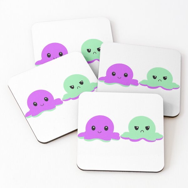 Item preview, Purple/Green Happy/Mad Octopus Plush designed and sold by tbcalligraphy.
