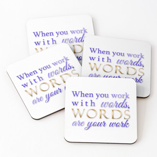Item preview, Words are your work - blue and gold designed and sold by TimeLady's Closet.
