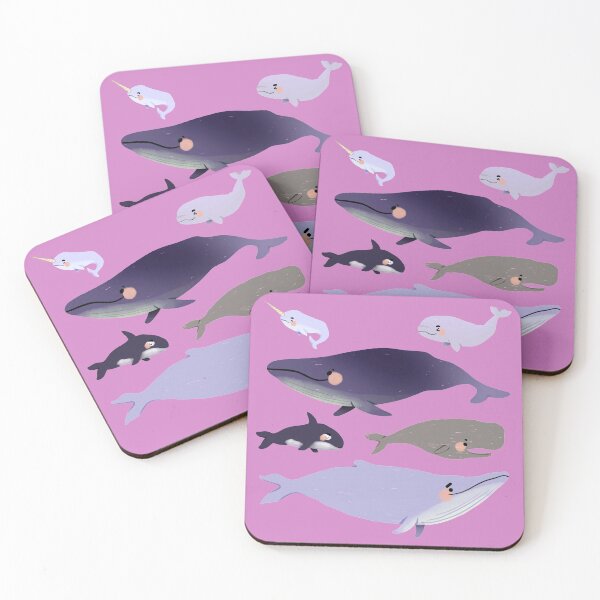 Item preview, Whales - Cute Purple and Pink Animal Illustration Pattern designed and sold by TheRainbowRoom.
