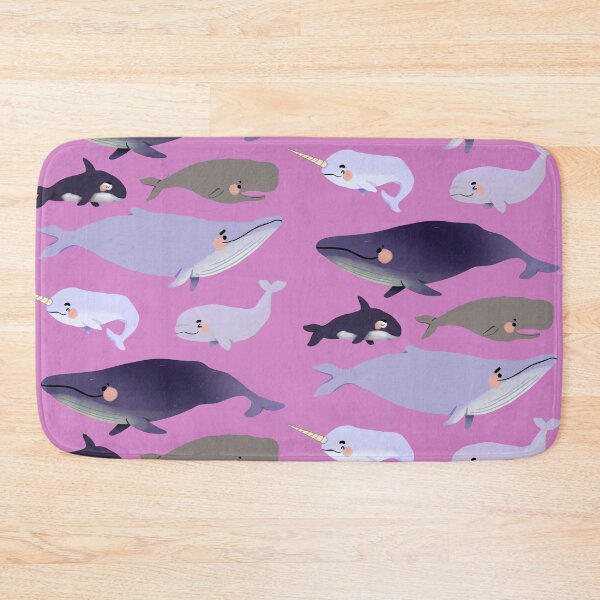 Item preview, Whales - Cute Purple and Pink Animal Illustration Pattern designed and sold by TheRainbowRoom.