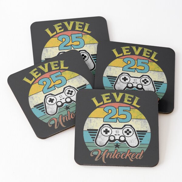 Item preview, Level 25 Unlocked Vintage Video Gamer 25th Bday Party T-Shirt designed and sold by Shirteesy.